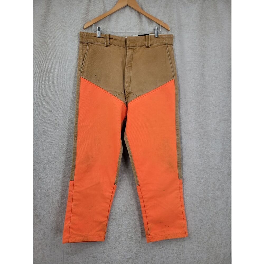 Duxbak Vintage Brush Gaurd Canvas Men's  Work Hunting Pants Orange Tan